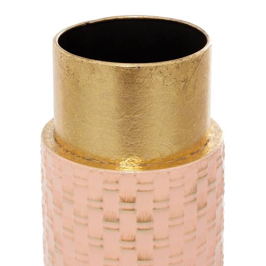 Set of 2 Bronze Metal Contemporary Vase, 18", 15"